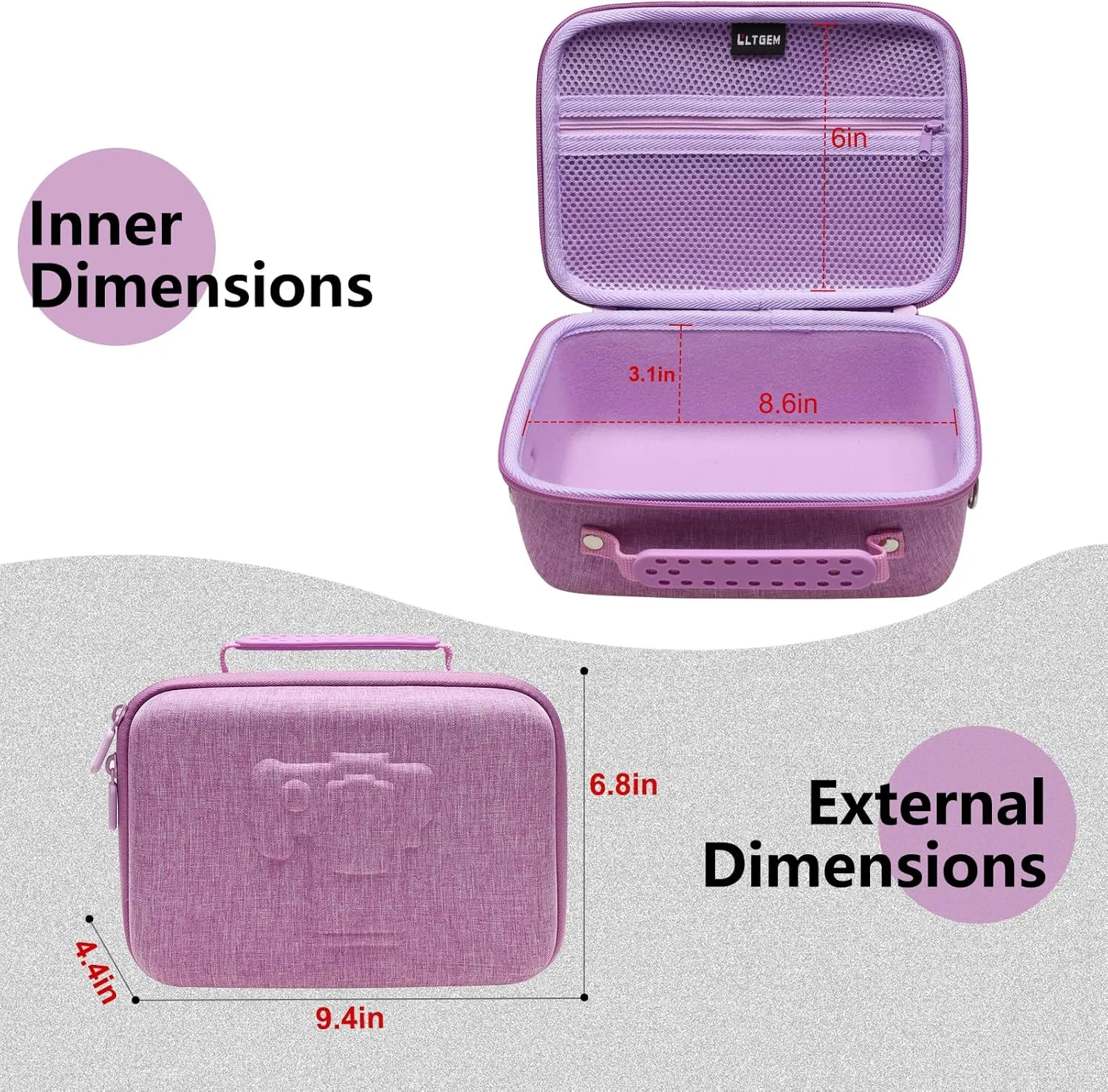 Camera Case Compatible with Canon EOS Rebel T7 / R100 / R50 / R5 / R6 Mark II / R7 / R8 / 90D / 5D Mark IV, Sony, Nikon DSLR Camera, Lens, Tripod, with 4 Pieces of Dividers and Shoulder Strap, Purple