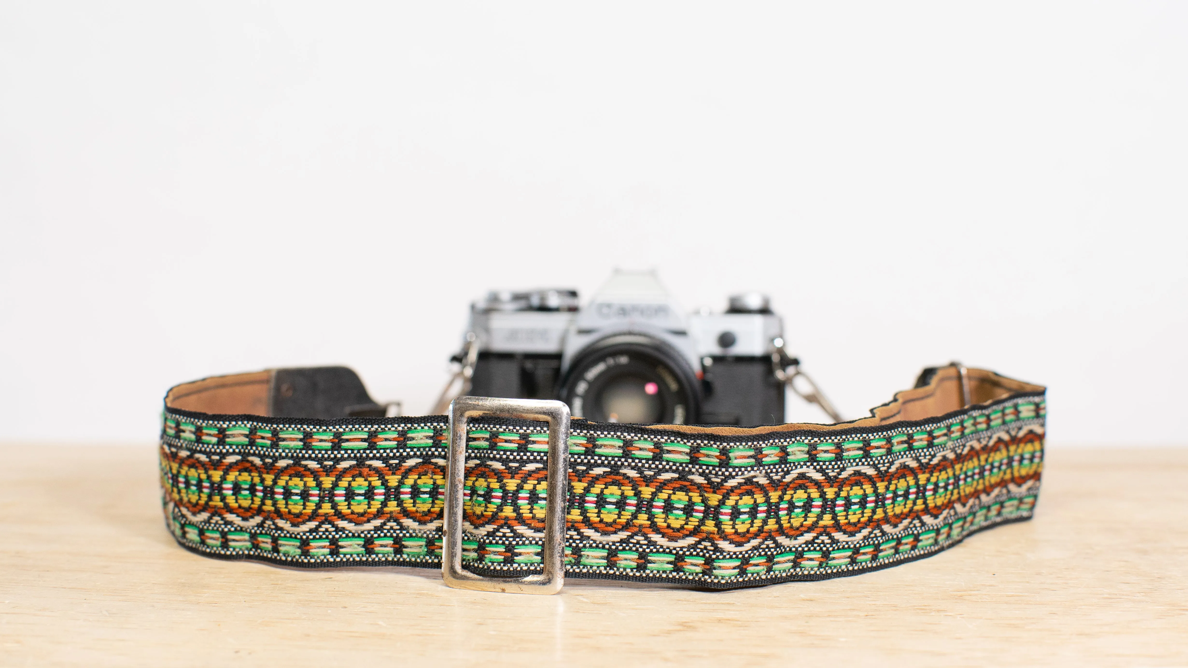 Camera Strap - Green, Yellow, and Brown