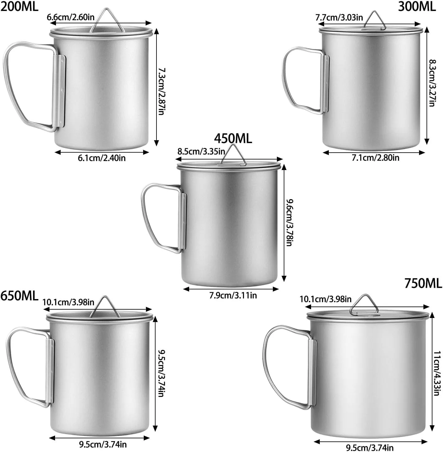 Camping Coffee Cup with Lid, Cooking Drinking Water Cup Outdoor Kitchen Equipment Travel Cookware Drink Cup Tourist Mug