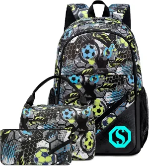 CAMTOP School Backpack Boys Girls Kids School Bookbag Set Student Backpack with Lunch Box and Pencil Case