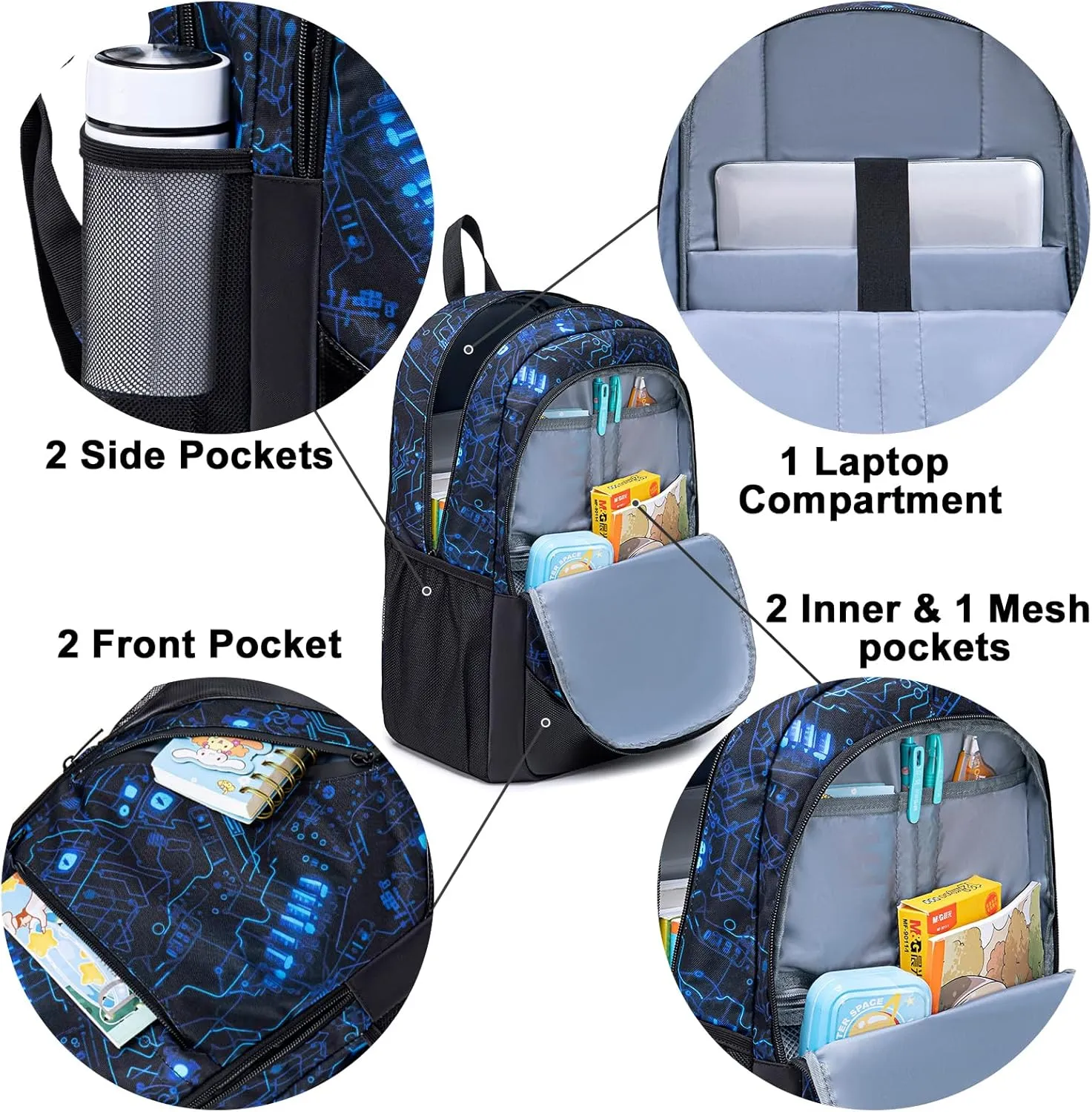 CAMTOP School Backpack Boys Girls Kids School Bookbag Set Student Backpack with Lunch Box and Pencil Case