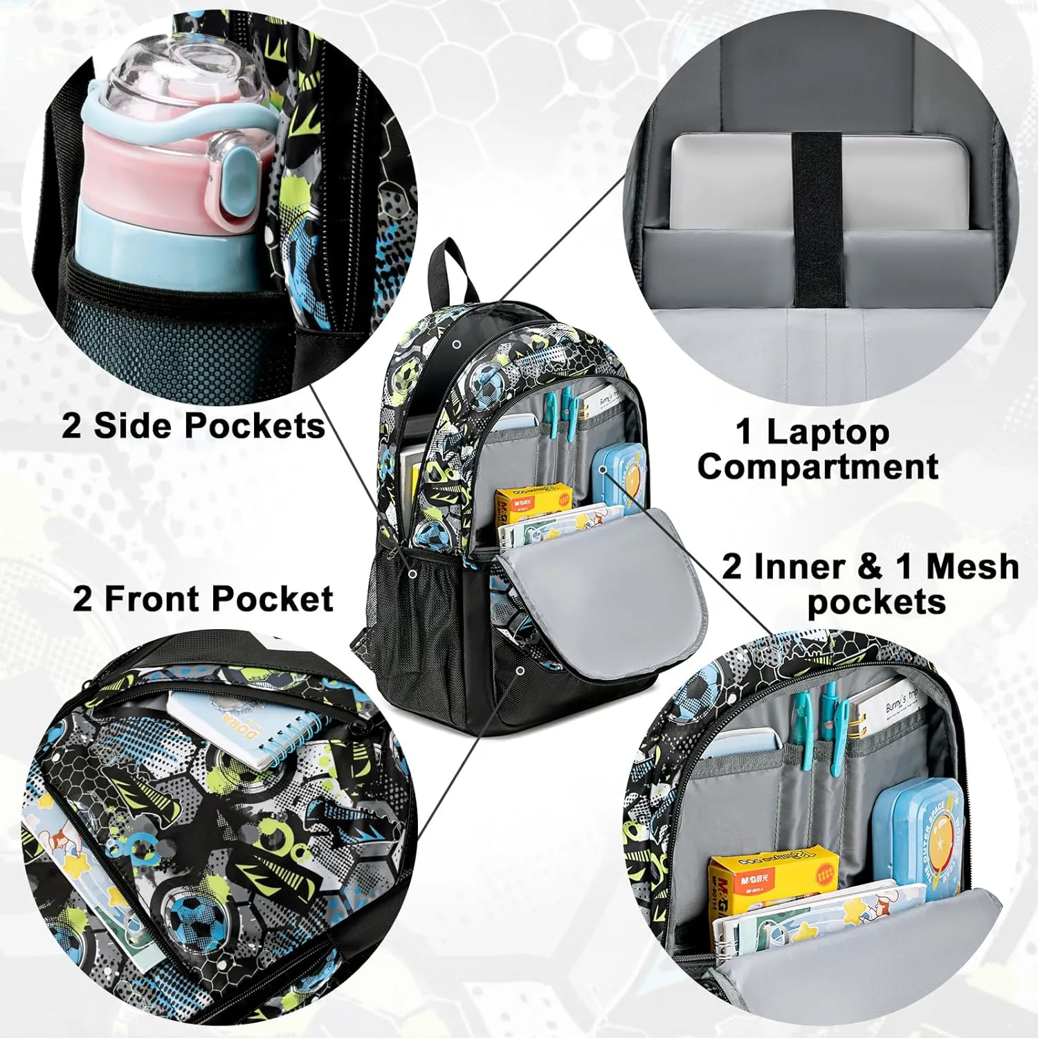 CAMTOP School Backpack Boys Girls Kids School Bookbag Set Student Backpack with Lunch Box and Pencil Case