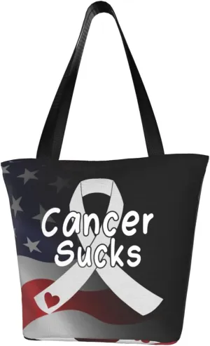 Cancer Sucks Brain Cancer Awareness Fashion Shoulder Bag Large Capacity For Man Or Woman
