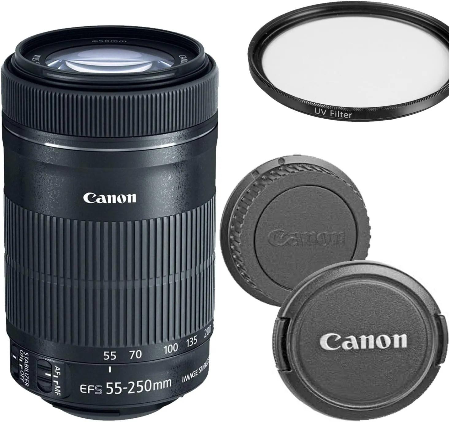 Canon EF-S 55-250mm f/4-5.6 IS STM Telephoto Zoom Lens for Canon DSLR Cameras (Renewed)