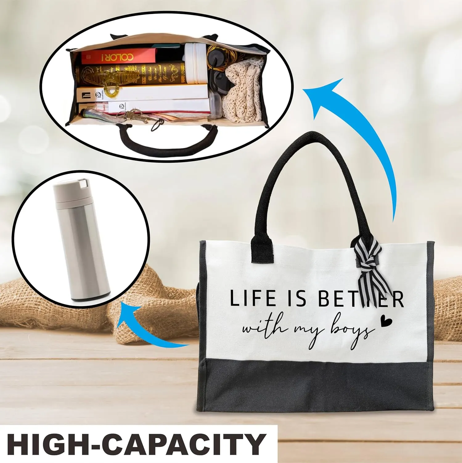 Canvas Tote Bag For Women, Summer Gift Ideas - Minimalism Tote Bag - A00