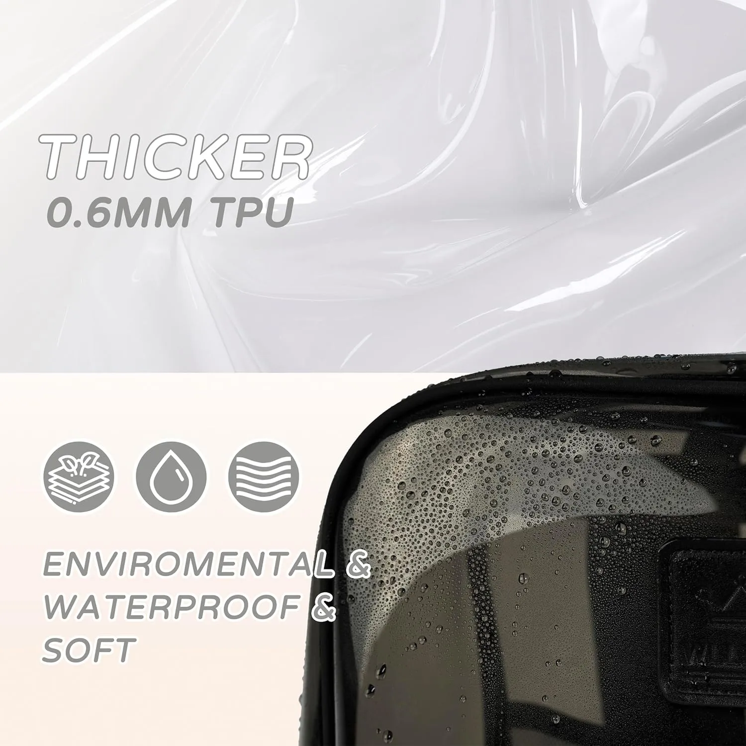 Caoroky knight Clear Backpack Heavy Duty Transparent Laptop Backpacks 15.6 Inch See Through TPU Travel Daypack Large College Bookbag for Women Men Teens Girls Boys students-Black