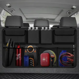 Car Trunk Organizer, Backseat Hanging Organizer with 8 Large Storage Bag Super Capacity -Trunk Organizers for SUV,Truck,Van -Your Space Saving Expert