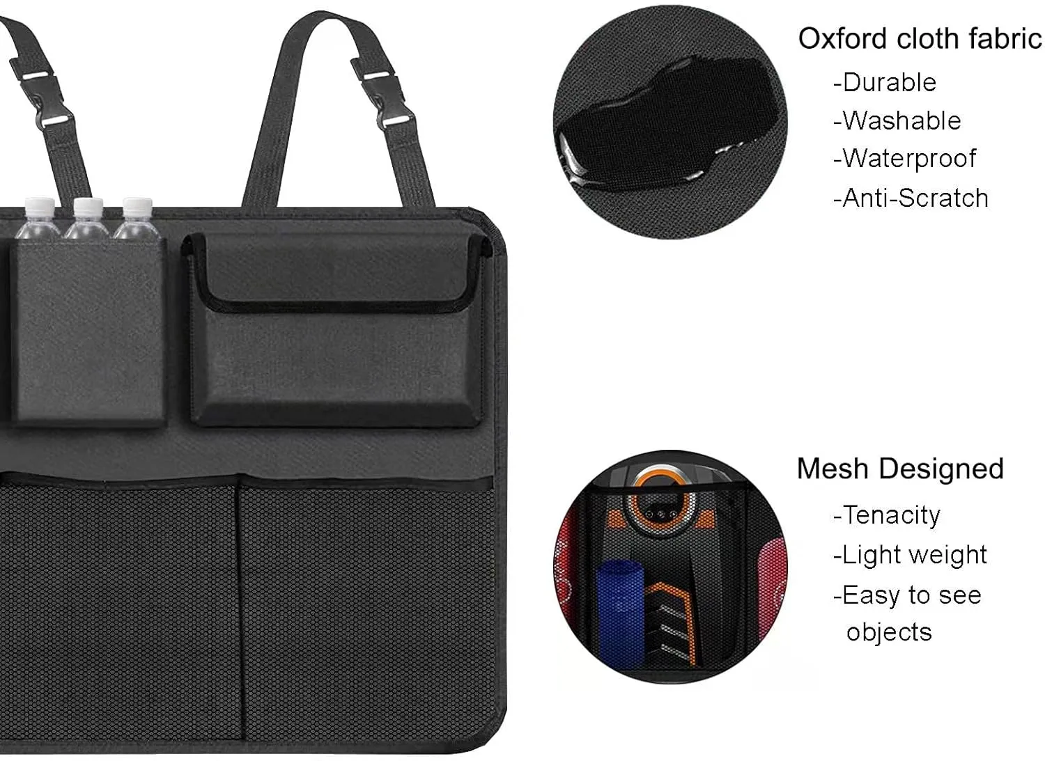 Car Trunk Organizer, Backseat Hanging Organizer with 8 Large Storage Bag Super Capacity -Trunk Organizers for SUV,Truck,Van -Your Space Saving Expert