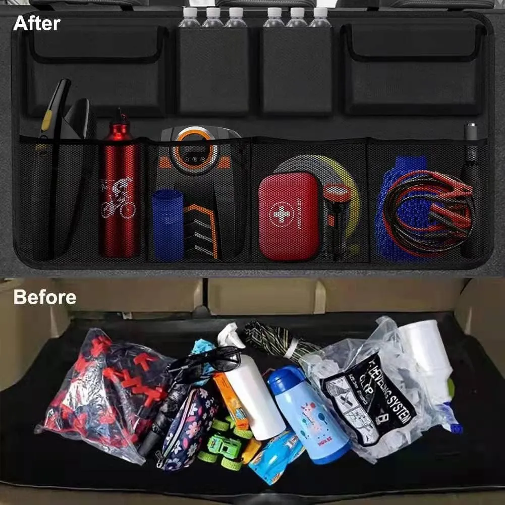Car Trunk Organizer, Backseat Hanging Organizer with 8 Large Storage Bag Super Capacity -Trunk Organizers for SUV,Truck,Van -Your Space Saving Expert
