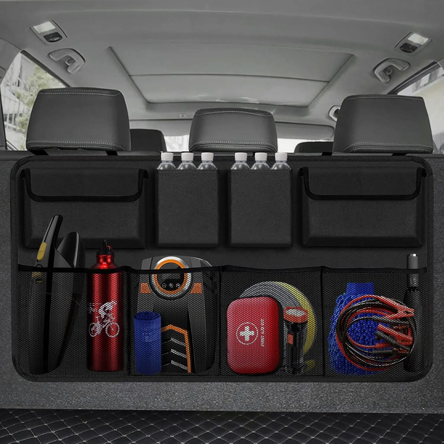 Car Trunk Organizer, Backseat Hanging Organizer with 8 Large Storage Bag Super Capacity -Trunk Organizers for SUV,Truck,Van -Your Space Saving Expert