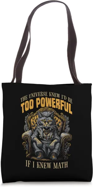Cat Math Lover Funny Feline Mob Boss Mathematics And Algebra Tote Bag