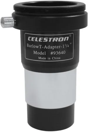 Celestron 93640 1.25 Inch Universal Barlow and T-Adaptor, Silver/Black