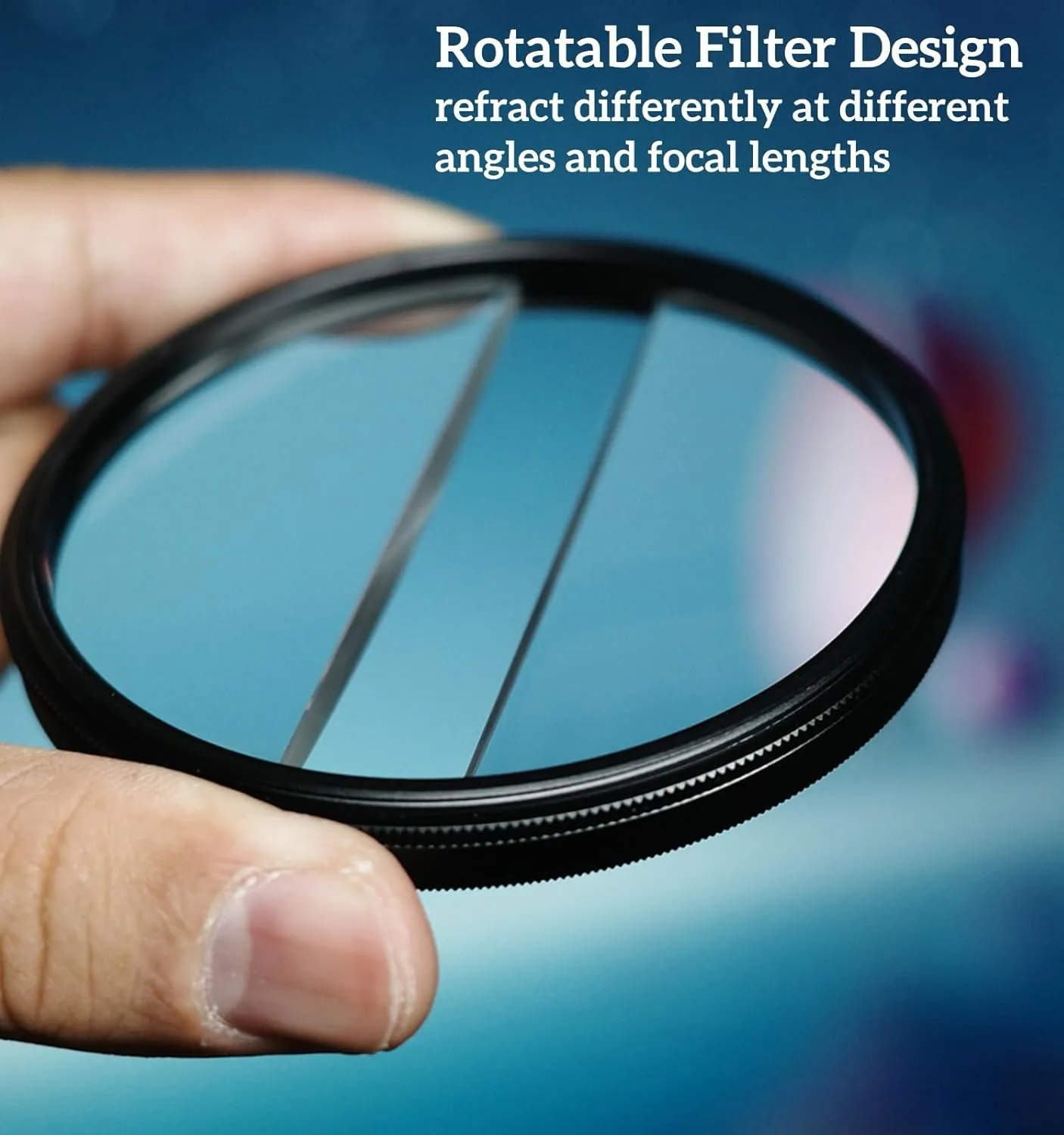 Center Field Split Filter, 77MM Enhancing Focus and Blur Effect Lens, Camera Linear Prism Diopter Lens Filter Photography Accessories for DSLR Cinematice Video and Photo, Pouch Included