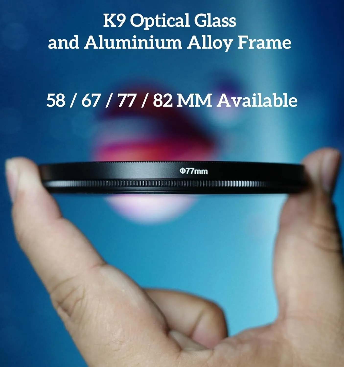 Center Field Split Filter, 77MM Enhancing Focus and Blur Effect Lens, Camera Linear Prism Diopter Lens Filter Photography Accessories for DSLR Cinematice Video and Photo, Pouch Included