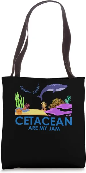 Cetacean are my Jam Whale Sea Panda Ocean Studen Diving Tote Bag