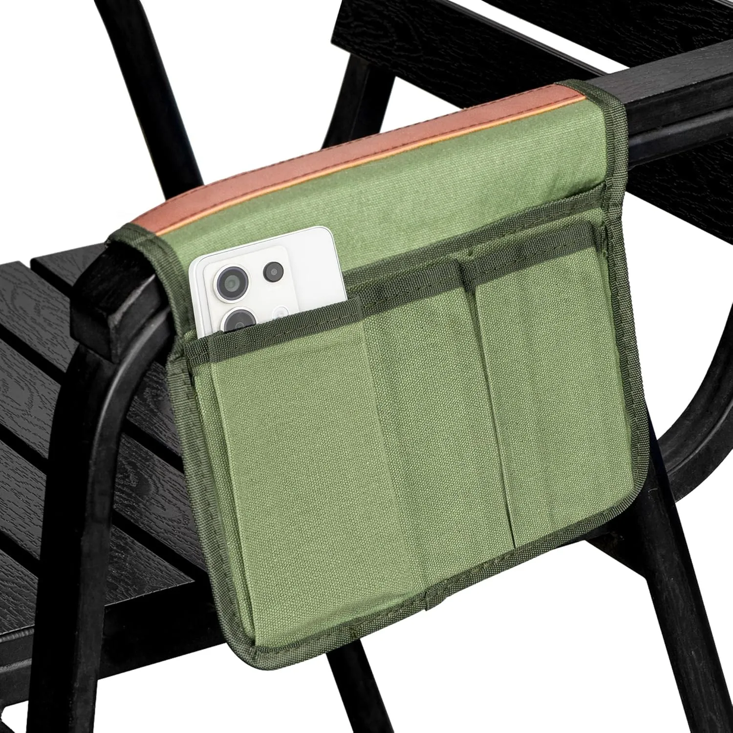 Chair Armrest Organizer, Armrest Hanging Storage Bag, Suitable for Beach, Fishing, Hiking, Picnic (Green 2 Pcs)