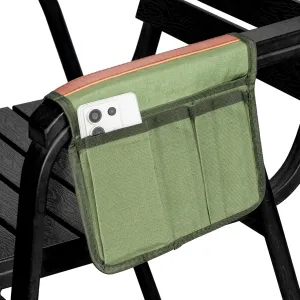 Chair Armrest Organizer, Armrest Hanging Storage Bag, Suitable for Beach, Fishing, Hiking, Picnic (Green 2 Pcs)