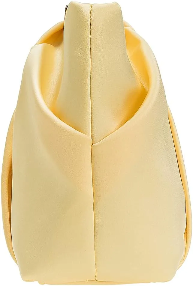 CHARMING TAILOR Clutch Evening Bag Elegant Pleated Satin Formal Handbag Simple Classy Purse for Women