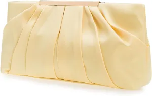 CHARMING TAILOR Clutch Evening Bag Elegant Pleated Satin Formal Handbag Simple Classy Purse for Women