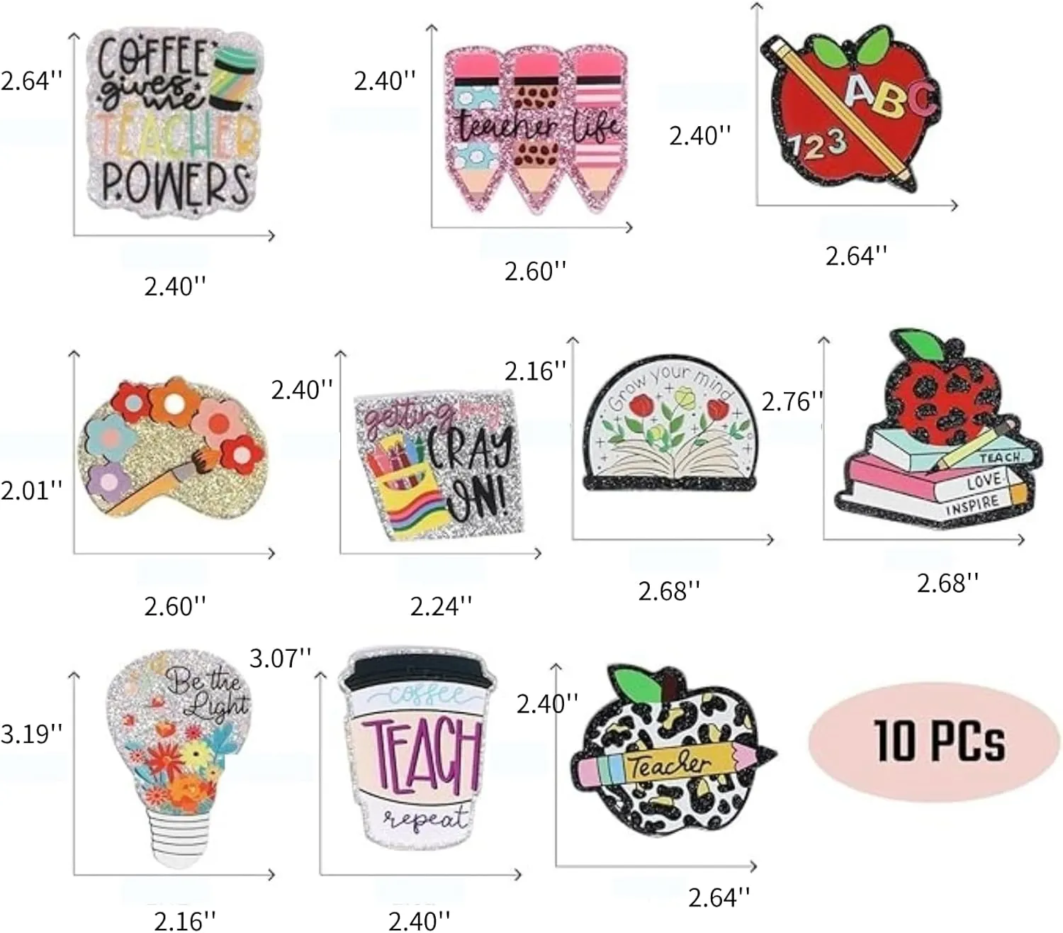 Charms Compatible with Bogg Bag, Teacher Accessories for Bogg Bag,Charms Compatible with Simply Southern Totes
