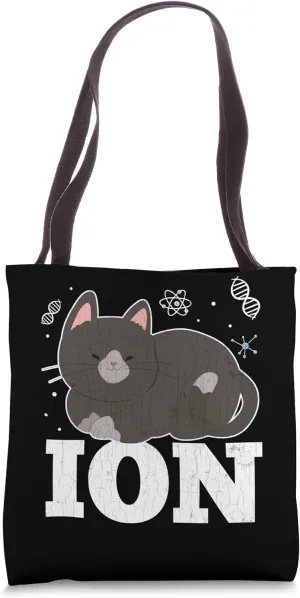 Chemistry Funny Cat Ion Science Student Teacher Graphic Tote Bag