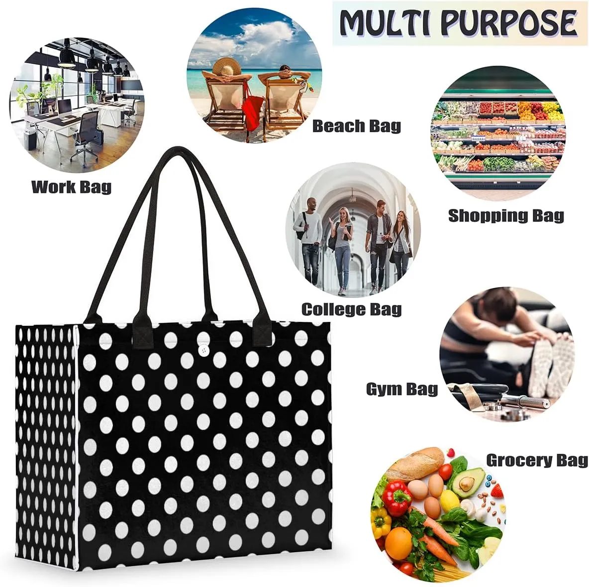 Cherry Retro Grunge Large Tote Bag Large Shoulder Bag For Women Teachers Nurses Work Shopping Travel Daily Use