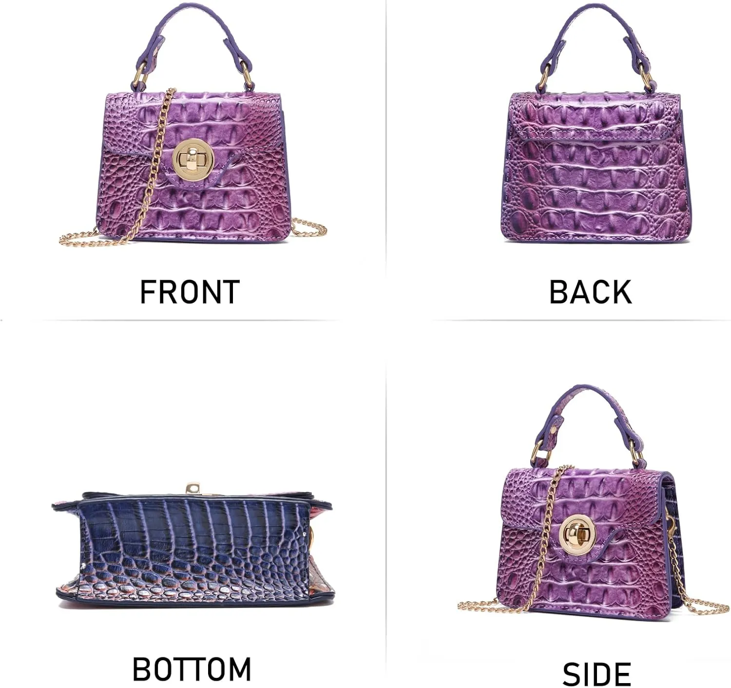 Chic Women Crocodile Leather bags Mini Top-Handle Clutch Compact Evening Bag Stylish Accessory for Essentials