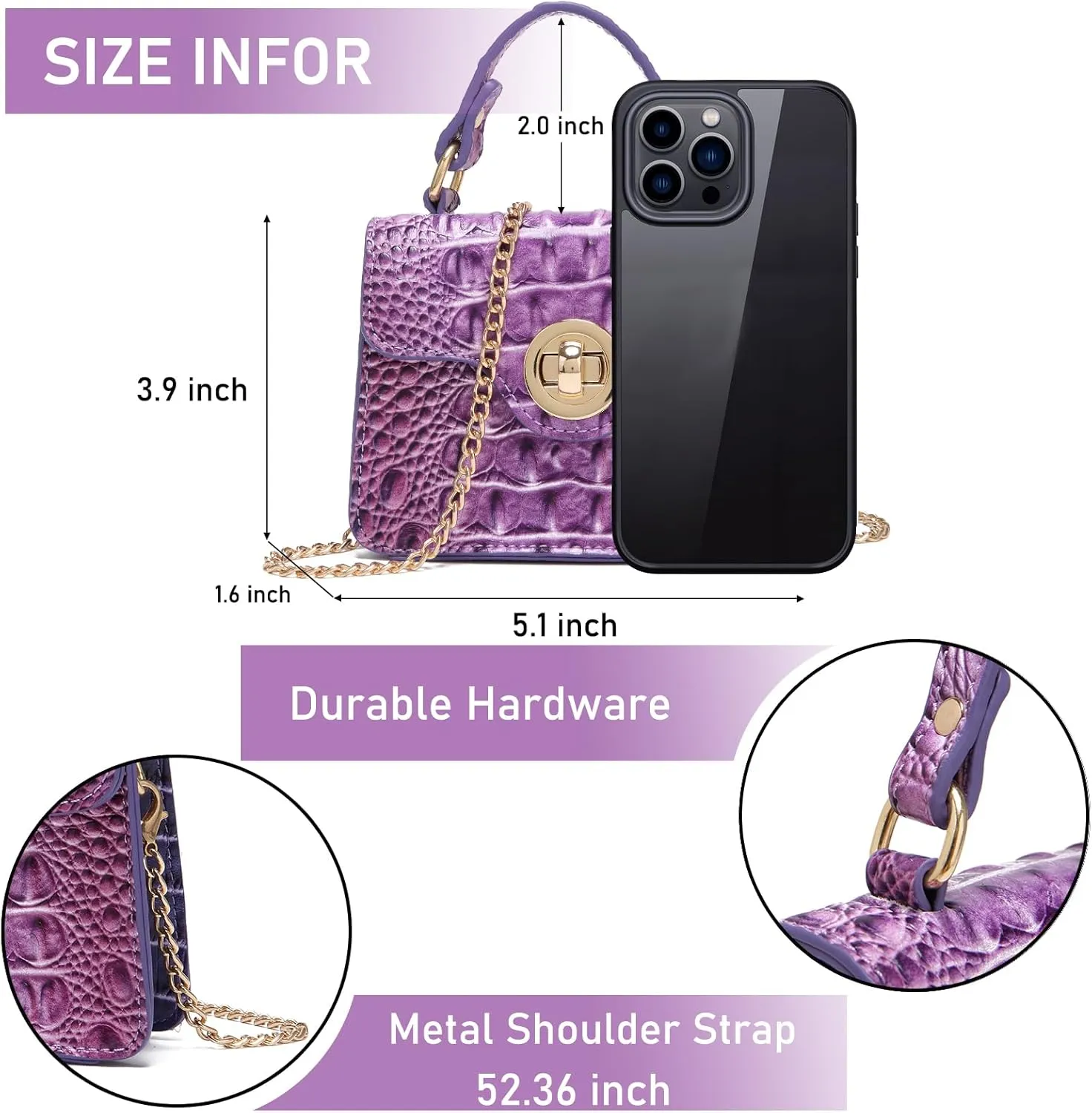 Chic Women Crocodile Leather bags Mini Top-Handle Clutch Compact Evening Bag Stylish Accessory for Essentials
