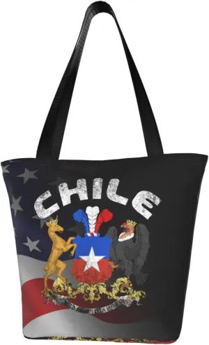 Chile Coat Of Arms Chile Fashion Shoulder Bag Large Capacity For Man Or Woman