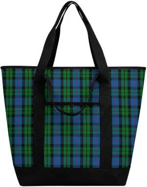 Clan Tartan Blue And Green Fashionable Large Capacity Insulated Shopping Bag