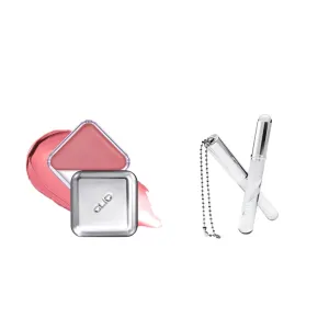 CLIO Essential Lip & Cheek Tap   Sillicone Lip Brush Bundle, 02 Bunny Flush