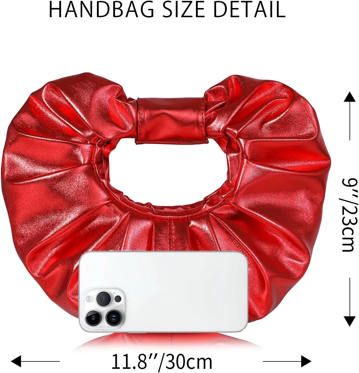 Clutch Purse for Women - Evening Clutch PU Leather Pleated Bag Designer Handbag for Party Prom Wedding