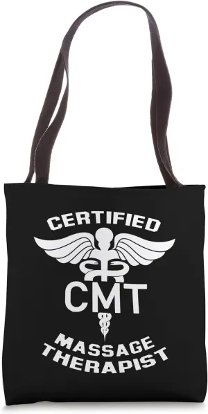 CMT Certified Massage Therapist Medical Caduceus Logo Print Tote Bag