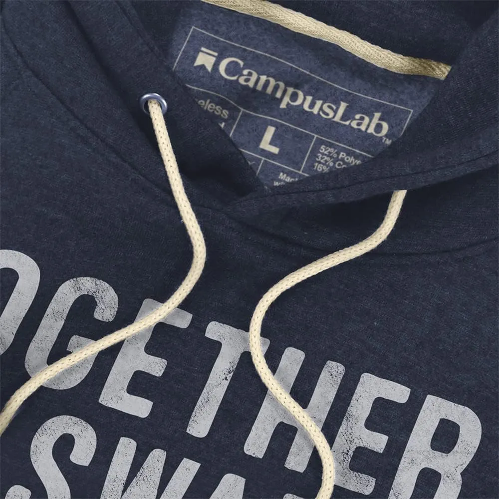 Collegiate Distressed Spirit Phrase Unisex Adult Slim Fit Pullover Hoodie Collection