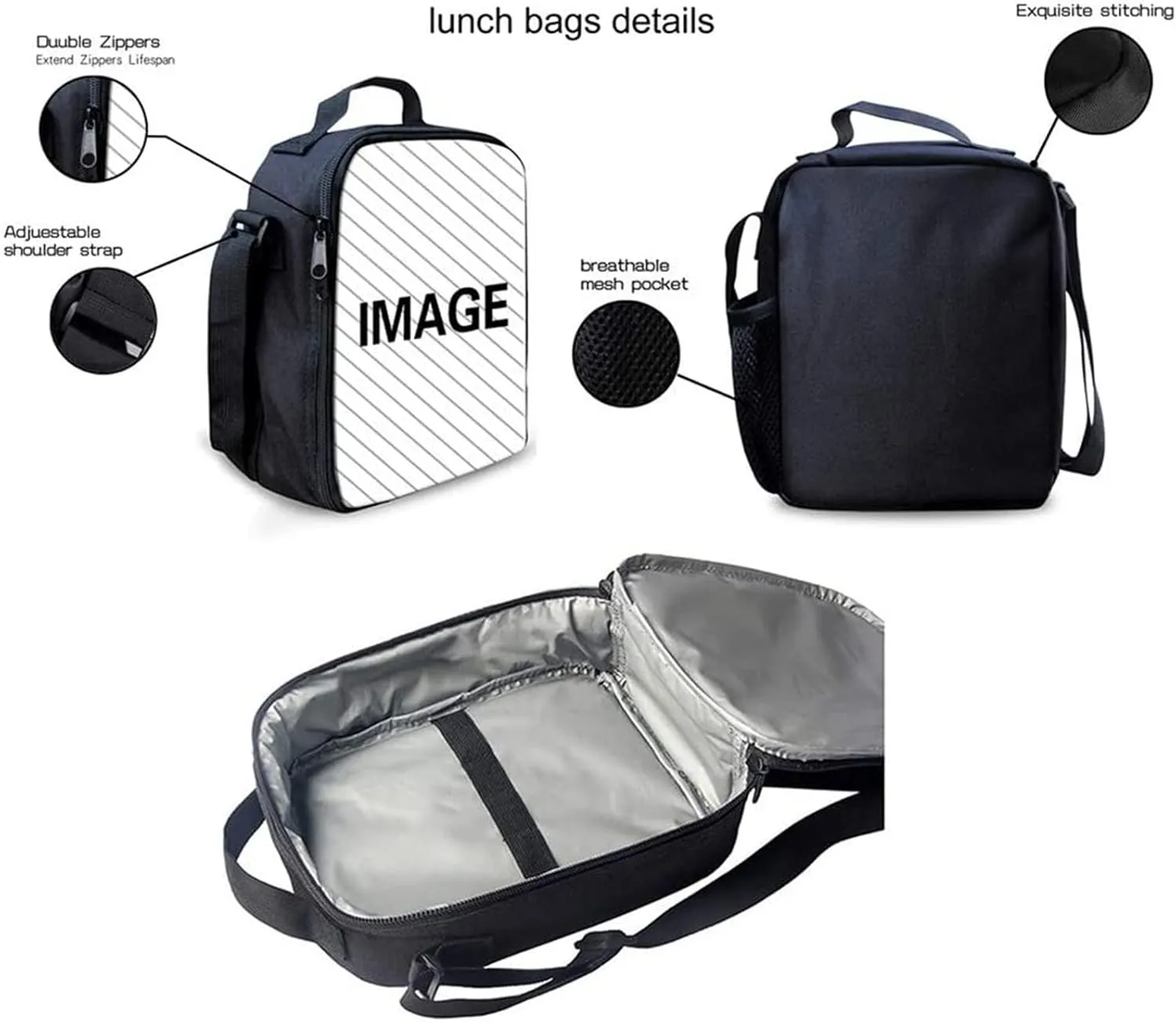 Coloranimal 3 Sets Shoulder School Bag Lunch Bag Pencil Bag for Kids Children