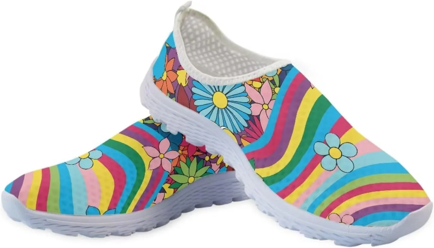 Coloranimal Funny Animal Puzzle Air Mesh Beach Water Flat Sneakers for Women US5-12