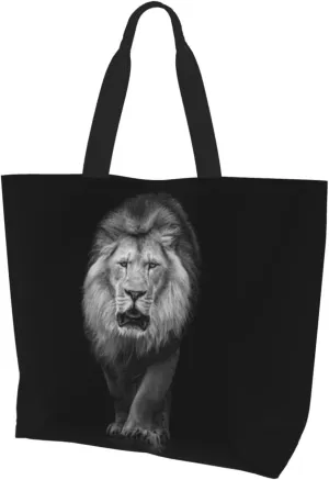 Cool Lion Grocery Bag Lion Shopping Bag Handbag Cool Grocery Bags Tote Bag Beach Canvas Bag