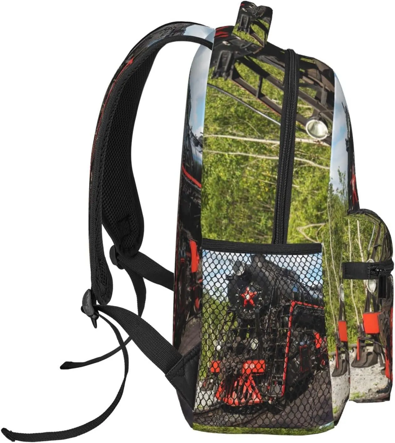 Cool Retro Train Railway Backpack For School Laptop Bags Bookbag Big Casual Daypack For Student Girls Boys Kids Teens Travel Sports Work