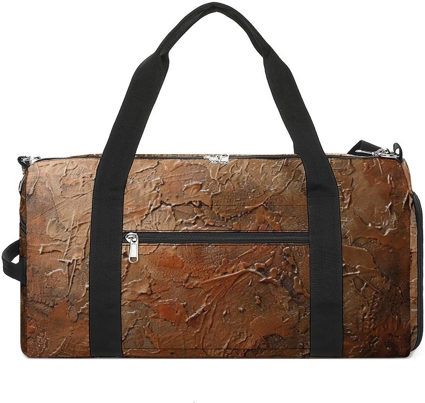 Copper And Gold Pattern Gym Bag Travel Duffel Bags for Men Women Large Weekender Bags Carry On Overnight Duffle Bag with Shoe Compartment for Workout