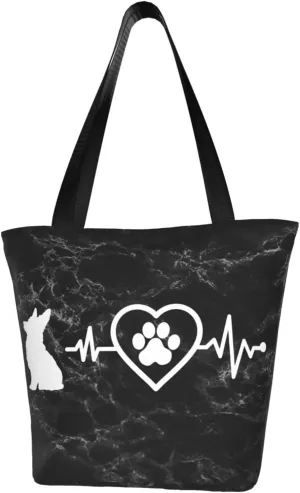 Corgi Dog Heartbeat Fashion Shoulder Bag Large Capacity For Man Or Woman