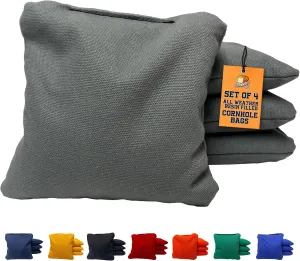 Cornhole365 All Weather Cornhole Bags - 6"x6" Premium Plastic Pellet Resin-Filled, Weather-Resistant, Solid Color Duck Cloth Cornhole Bean Bags - Professional Cornhole Bags Set of 4