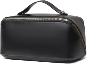Cosmetic Bags Travel Makeup Bag for Women, Large Wide-open Waterproof Portable PU Leather Makeup Organizer Storage Toiletry Bag