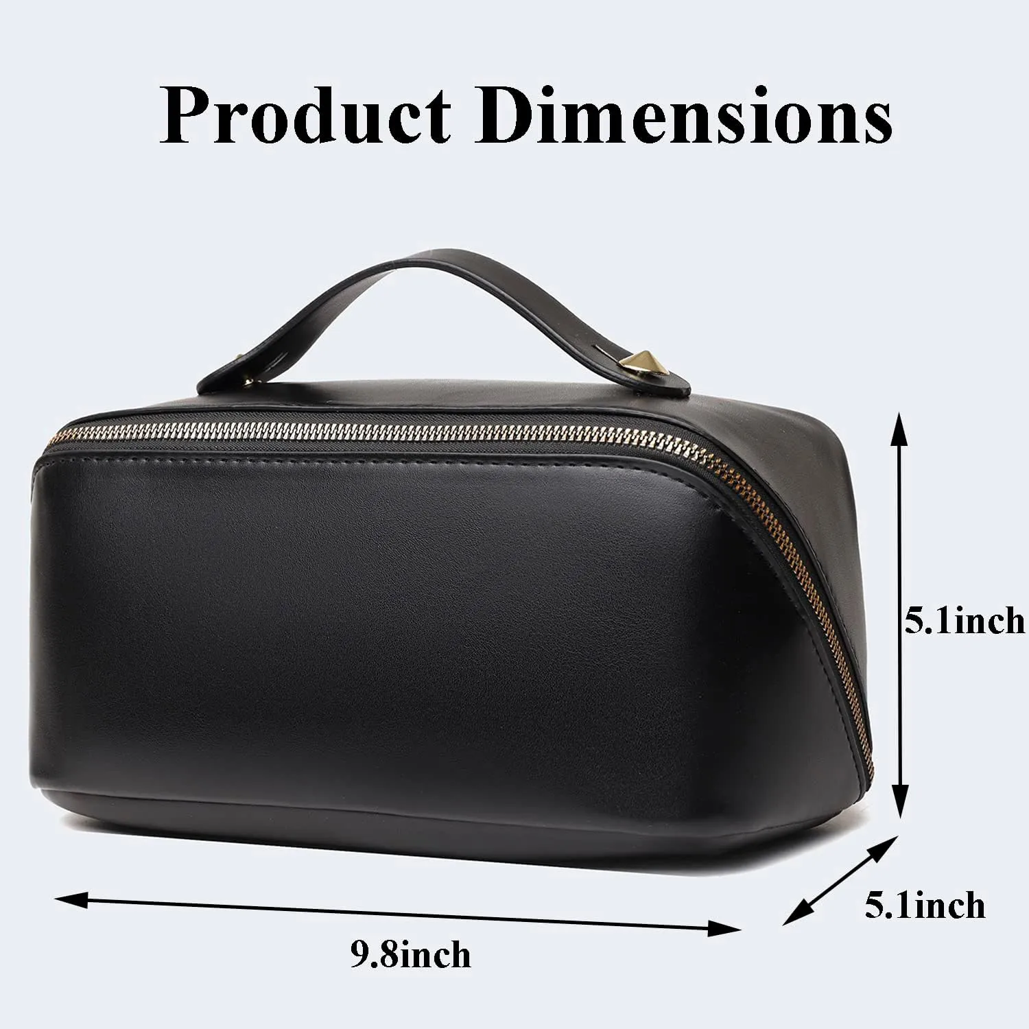 Cosmetic Bags Travel Makeup Bag for Women, Large Wide-open Waterproof Portable PU Leather Makeup Organizer Storage Toiletry Bag