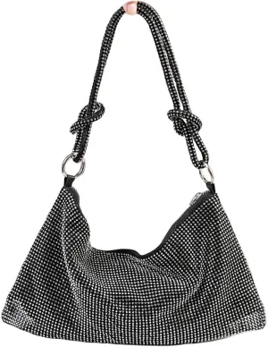 Covelin Womens Fashion Shiny Diamond Handbag Tote Shoulder Evening Bag