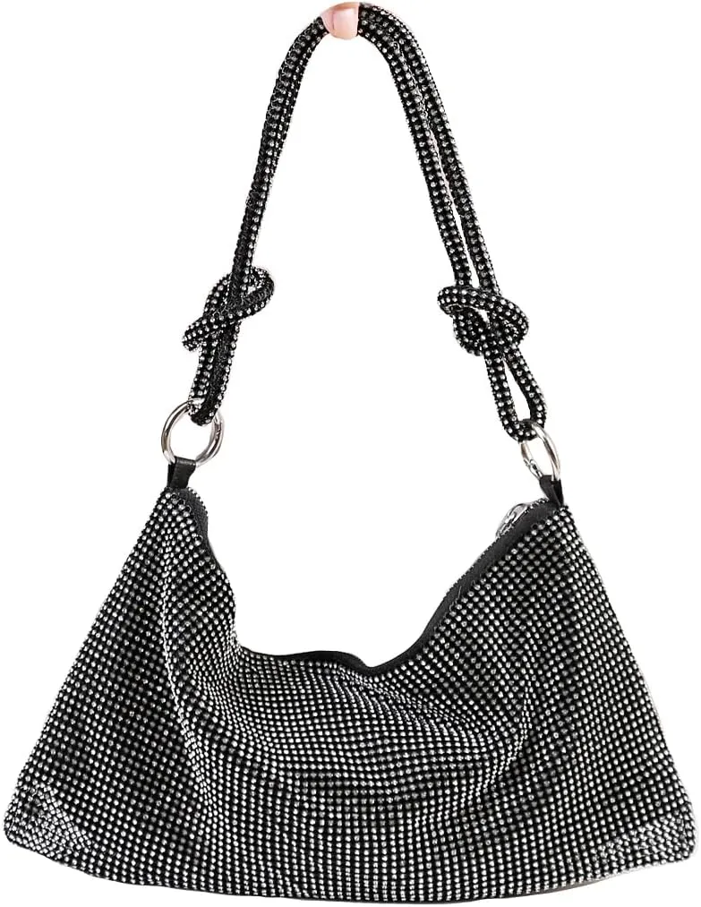 Covelin Womens Fashion Shiny Diamond Handbag Tote Shoulder Evening Bag