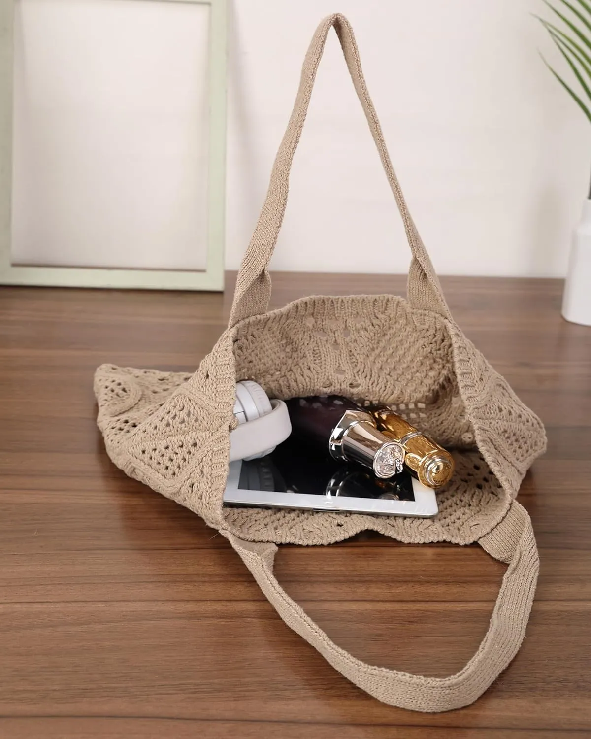 Crochet Bags for Women Summer Beach Tote Bag Large Capacity Shoulder Bag Aesthetic Hobo Bag Knit Bag Hippie Bag