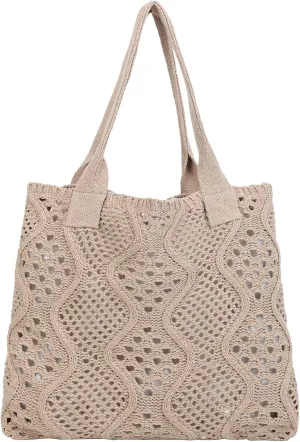 Crochet Bags for Women Summer Beach Tote Bag Large Capacity Shoulder Bag Aesthetic Hobo Bag Knit Bag Hippie Bag