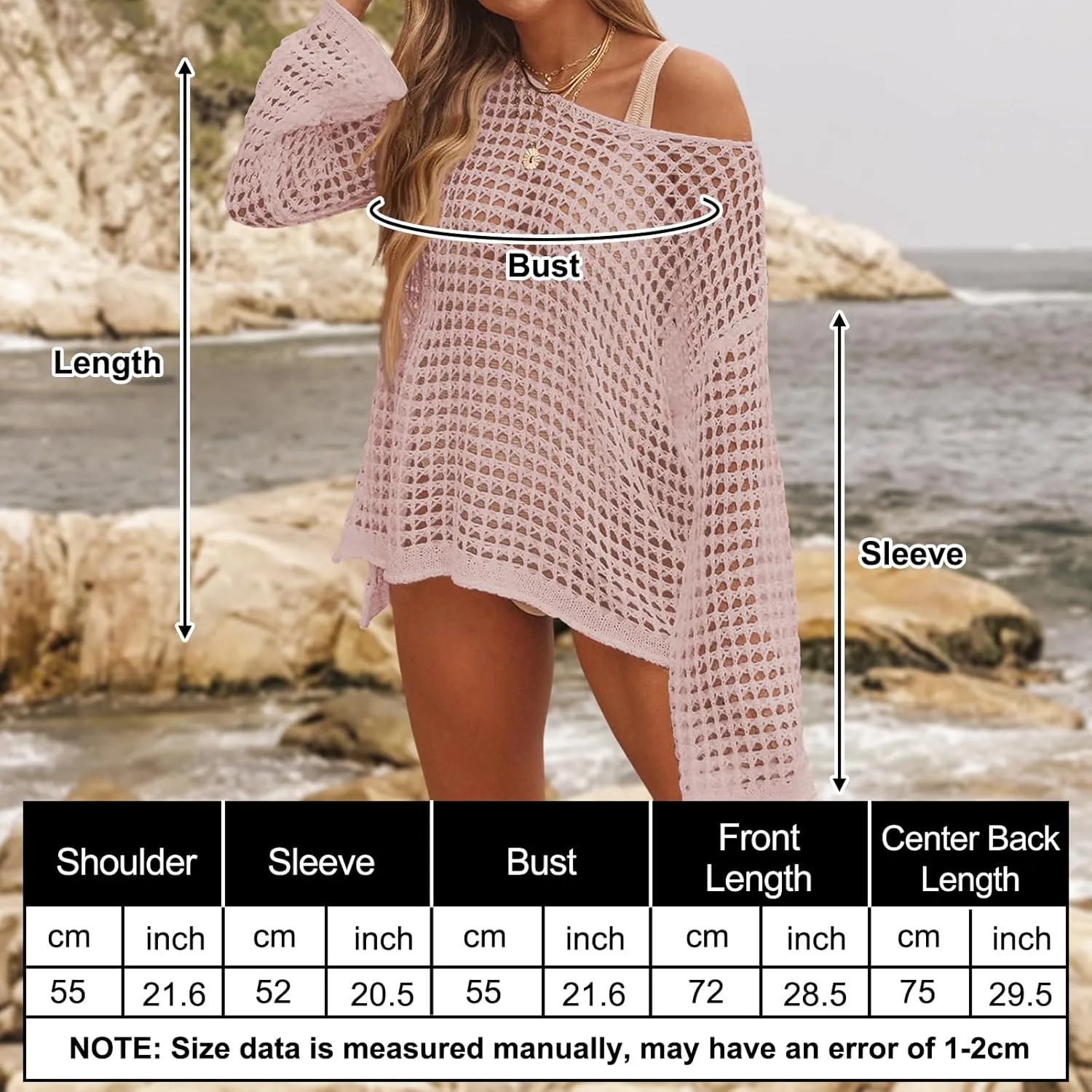 Crochet Cover Up for Women Mesh Hollow Out Bikini Cover Ups for Swimwear Summer Swimsuit