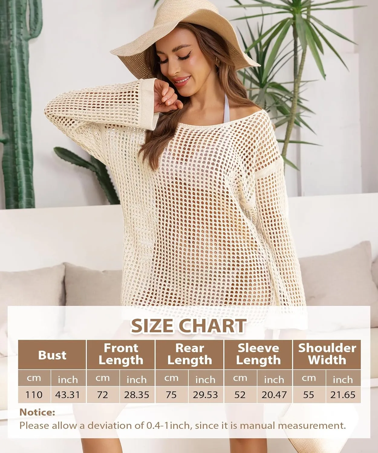 Crochet Cover Up for Women Mesh Hollow Out Bikini Cover Ups for Swimwear Summer Swimsuit