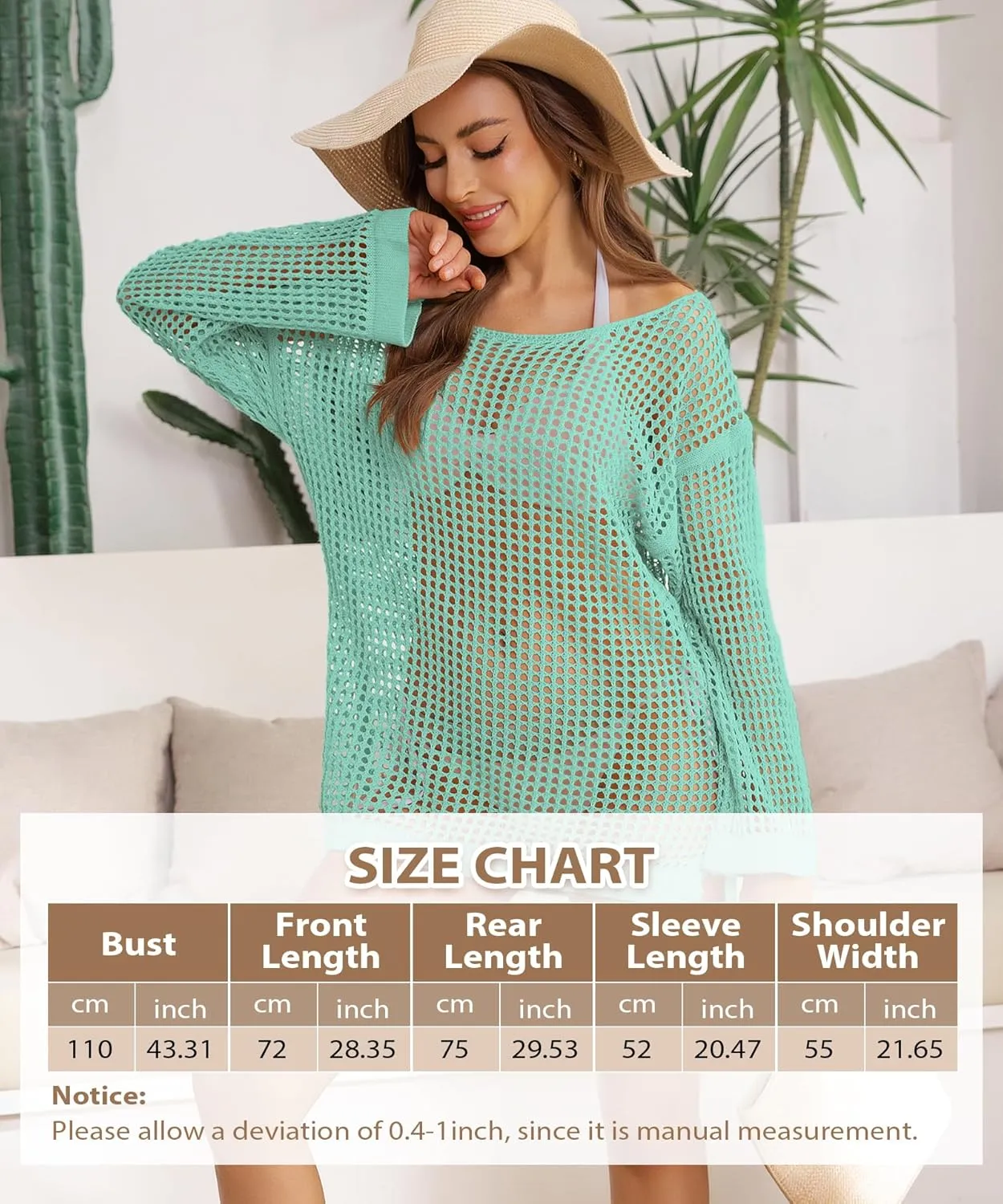 Crochet Cover Up for Women Mesh Hollow Out Bikini Cover Ups for Swimwear Summer Swimsuit